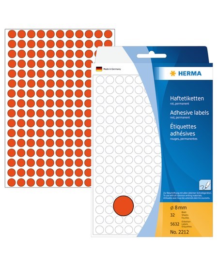 Herma etiket manuel ø8 rød (5632)