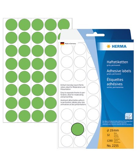 Herma etiket manuel ø19 grøn (1280)
