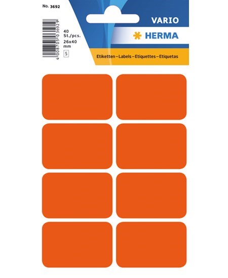 Herma etiket manuel 26x40 rød (40)