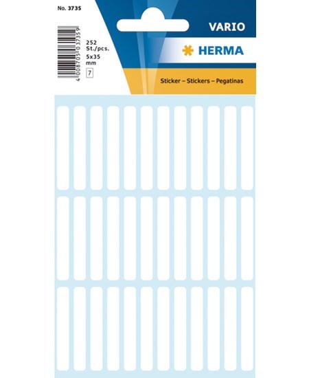 Herma etiket manuel 5x35 hvid (252)
