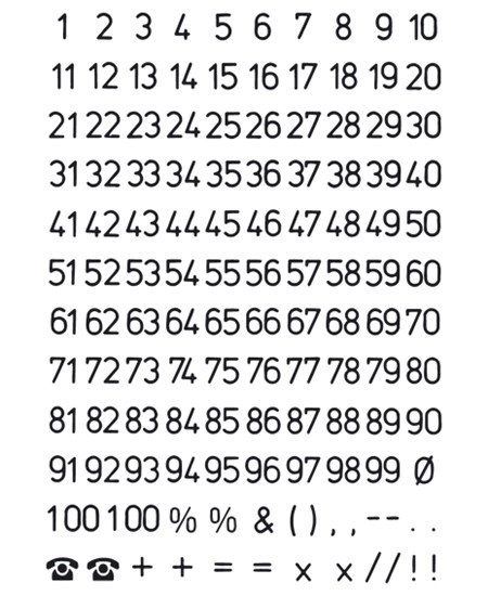Herma etiket tal 1-100 5mm sort