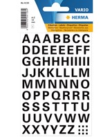 Herma etiket bogstaver A-Z 10mm sort