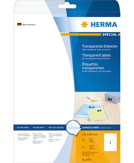 Herma etiket film 210x297 transp mat (25)
