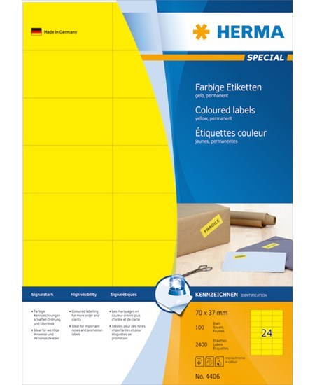 Herma etiket Special 70x37 gul (2400)