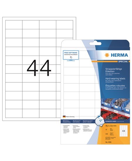 Herma etiket film ekstra stærk 48,3x25,4 mat (440)