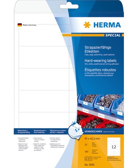 Herma etiket film ekstra stærk 97x42,3 mat (300)