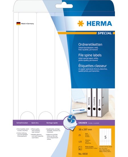 Herma etiket Special ring bind Inkjet 38x297 (125)