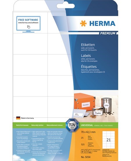 Herma etiket Premium 70x42,3 (525)