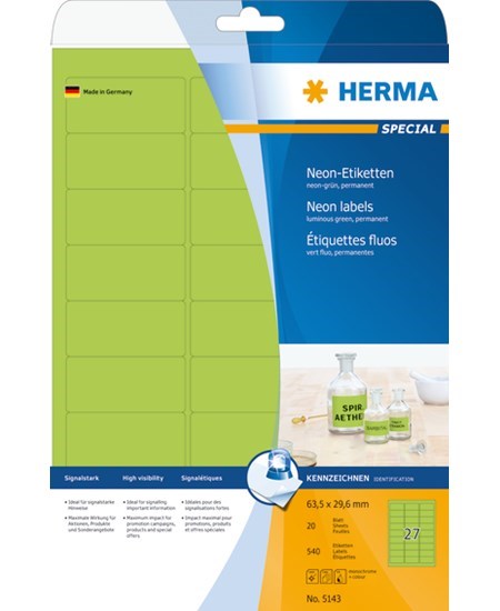 Herma etiket Special 63,5x29,6 neon grøn (540)