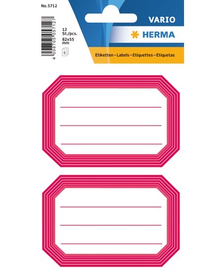 Herma stickers Vario skolebog rød ramme (6)