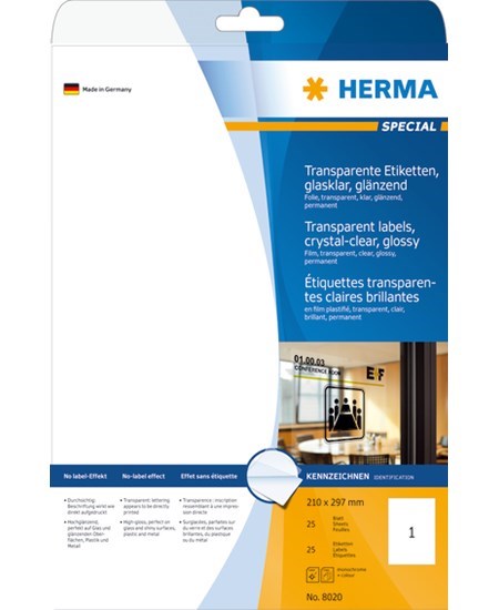 Herma etiket film 210X297 transp klar (25)