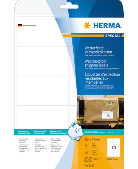 Herma label shipping/forsendelse - ekstra stærk 99,1x57 (250