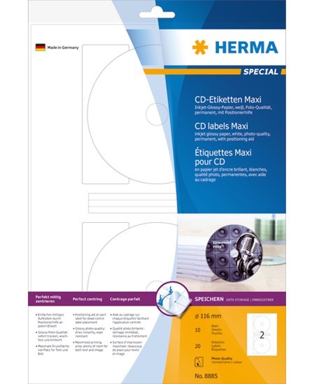 Herma etiket Special CD maxi ø116 Inkjet glossy (20)