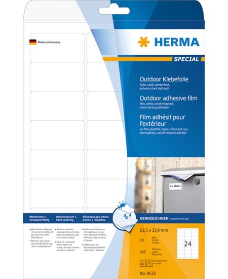 Herma etiket film ekstra stærk 63,5x33,9 (240)