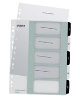 Register printbar PP A4+ 1-5 hvid/sort