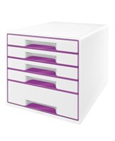 Desk cube WOW m/5-skuffer hvid/lilla