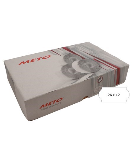 Meto etiket perm 26x12 hvid (36rl/1500)