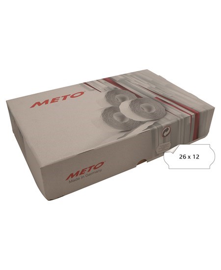 Meto etiket aftag 26x12 hvid (36rl/1500)