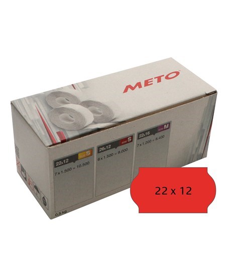 Meto etiket perm 22x12 rød (7rl/1500)