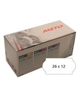 Meto etiket perm 26x12 hvid (6rl/1500)