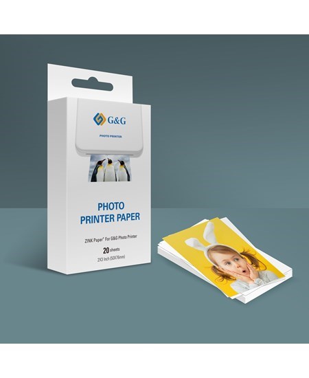 G&G ZINK paper, 50x76mm, 20 sheets