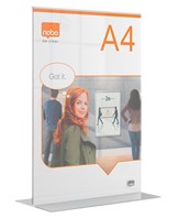 Skilteholder Premium Plus akryl T-fod A4