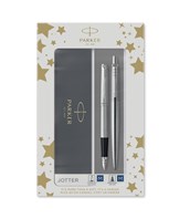 Parker Duosæt Jotter 77% recycled CT kuglepen+fyldepen sølv