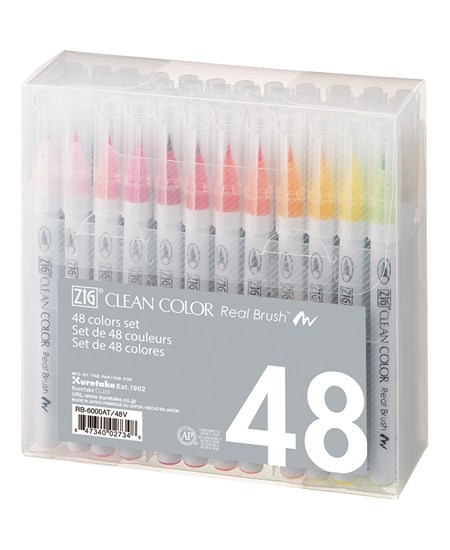 Zig Clean Color Pensel Pen Sæt med 48 stk