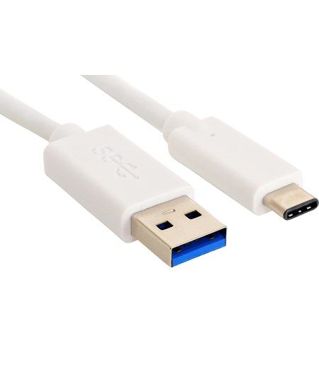 USB-C to USB-A 3.0 Cable, White (1m)