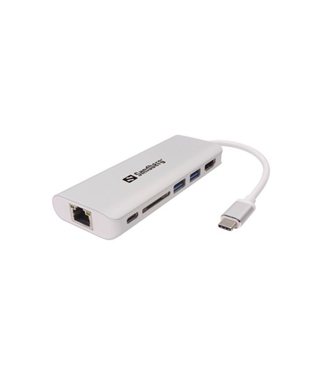 USB-C Dock HDMI+LAN+SD+USB,61W, White