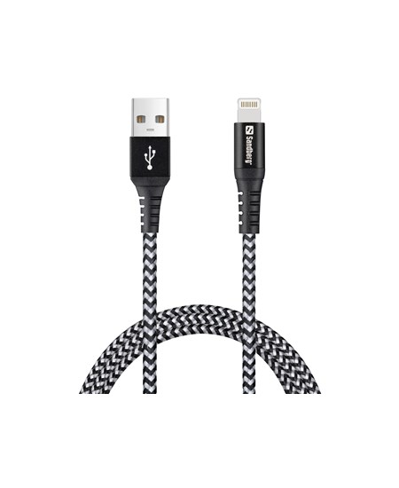 Sandberg USB-A to Lightning SURVIVOR, Black/White (1m)