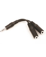 MiniJack Splitter 1-2, Black