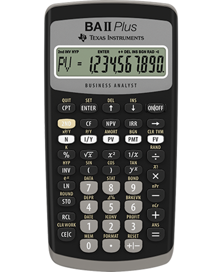 Texas BAII Plus financial calculator uk manual