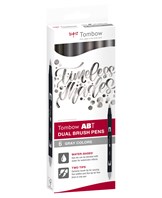 Marker Tombow ABT Dual Brush 6C-6 Grey colors carton (6)