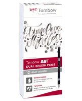 Marker Tombow ABT Dual Brush 12P-3 grey colours (12)
