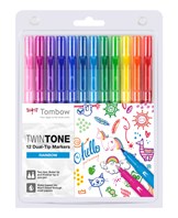 Marker Tombow TwinTone Rainbow 0,3/0,8 (12)
