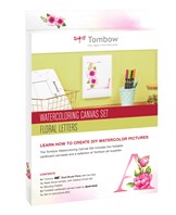 Watercoloring Canvas set Tombow Floral Letters