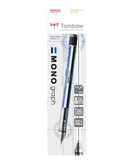 Stiftblyant Tombow MONO graph 0,5 hvid blister