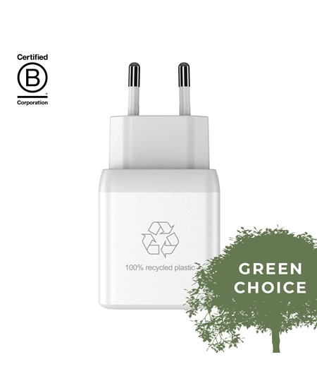 UPSTRÖM CIRKULÄR 35W Dual USB-C GaN Charger, White