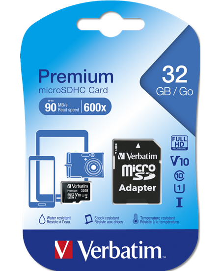 Micro SDHC Card 32GB Class 10 w/adaptor