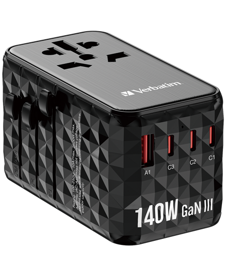 GaN III Universal Travel Adapter UTA-10 2xUSB-C PD140W QC 4+