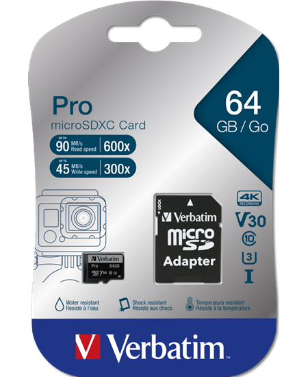 Micro SDXC Card PRO U3 Class 10 A2 512GB w/adaptor