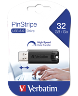 USB 3.2 PinStripe 32GB, Black