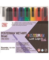 Marker ZIG Posterman wet-wipe 6mm 8/set