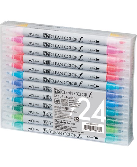 ZIG Clean Color Pen f - Sæt m. 24 farver